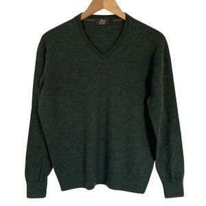 Levys Mens Fine Merino Wool Pullover V Neck Sweater Size L Green Classic‎